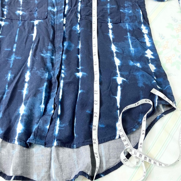 Anthropologie Cloth & Stone Robyn Blue Tie-Dye Button-down Shirt size medium - Picture 6 of 8